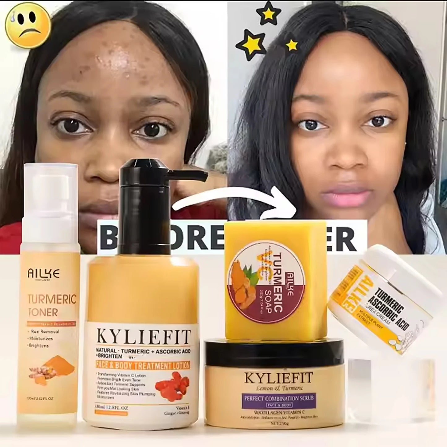 Natural Turmeric Whitening Skin Care Set