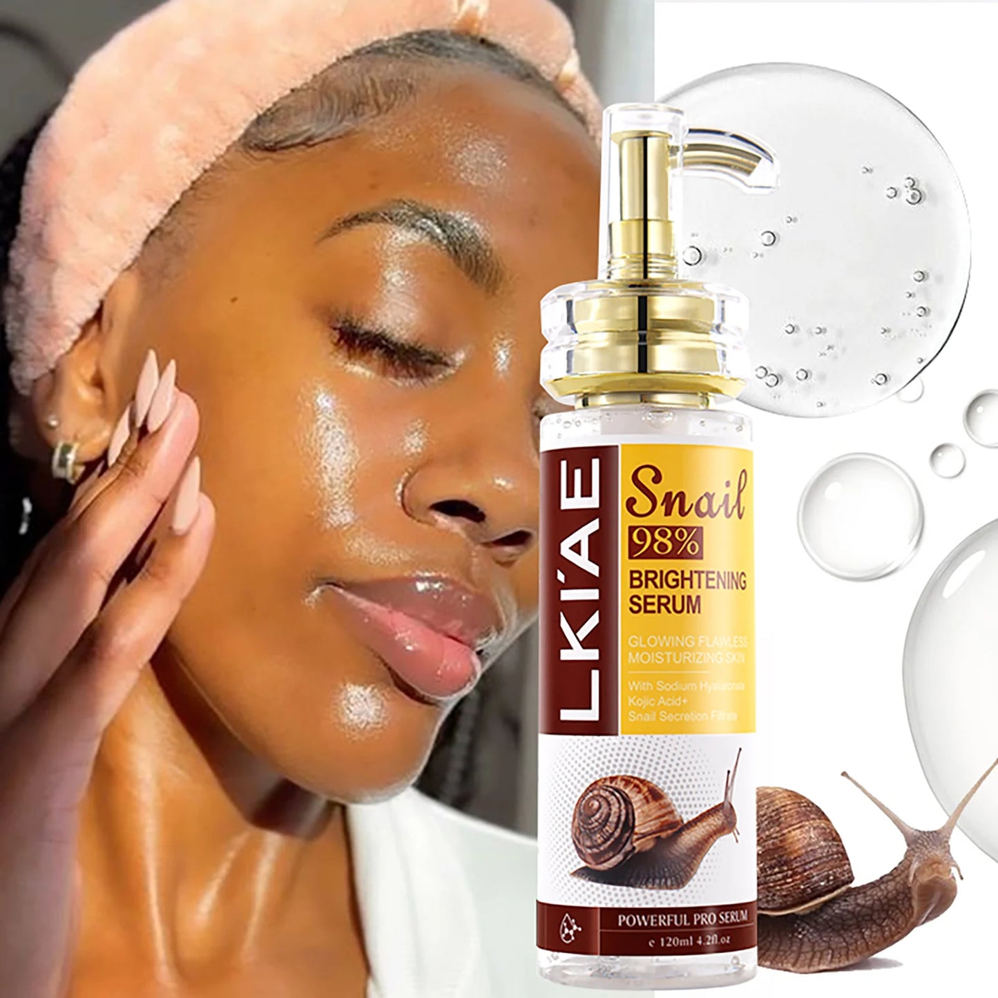 Natural Snail Brightening Serum For Glow